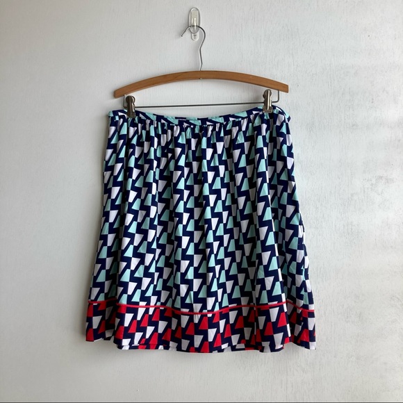 NWT Tommy Hilfiger Navy Geometric Print Skirt - Size 14 - Picture 1 of 10